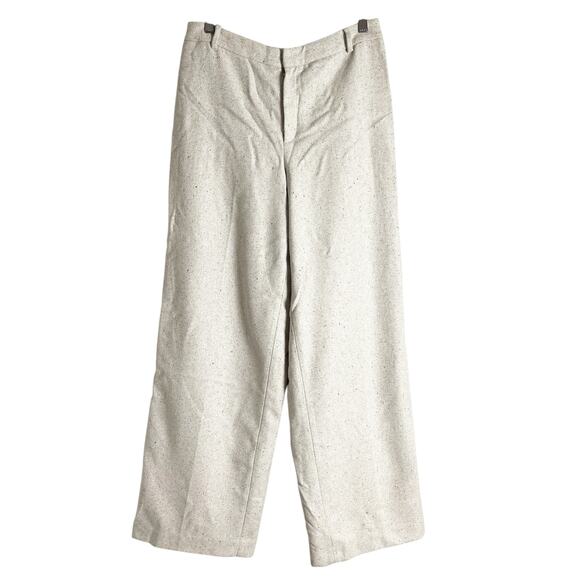 Linda Allard Ellen Tracy Gray Beige Wide Leg Wool Angora Trouser Pant Sz 8